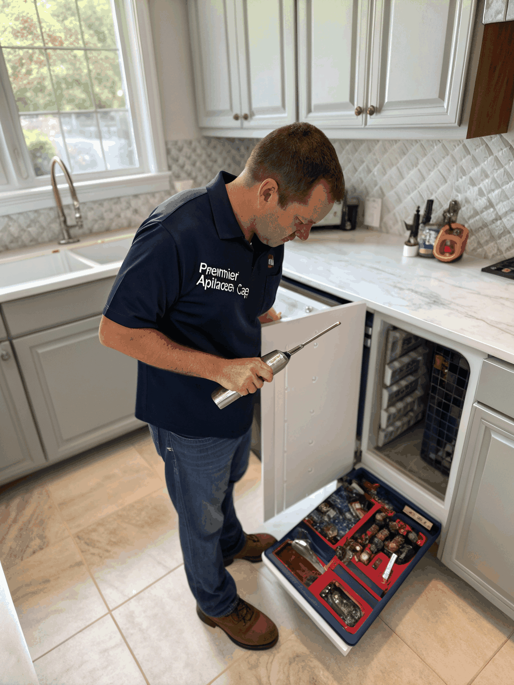 Modern kitchen dishwasher repair and diagnostic service