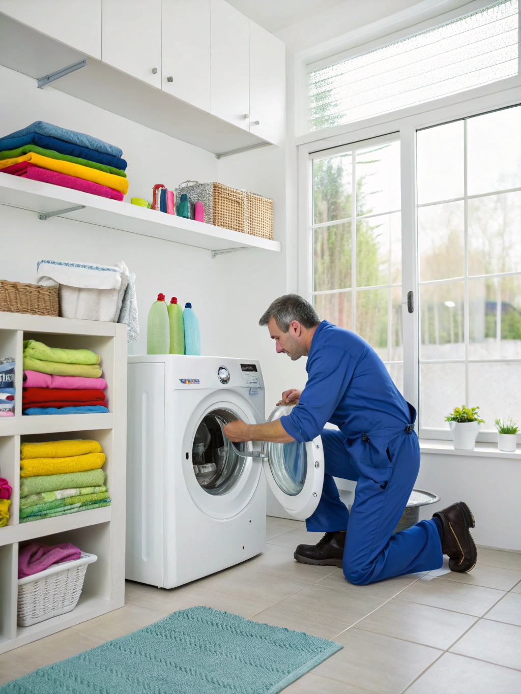 Technician repairing a Maytag appliance in Brookhaven