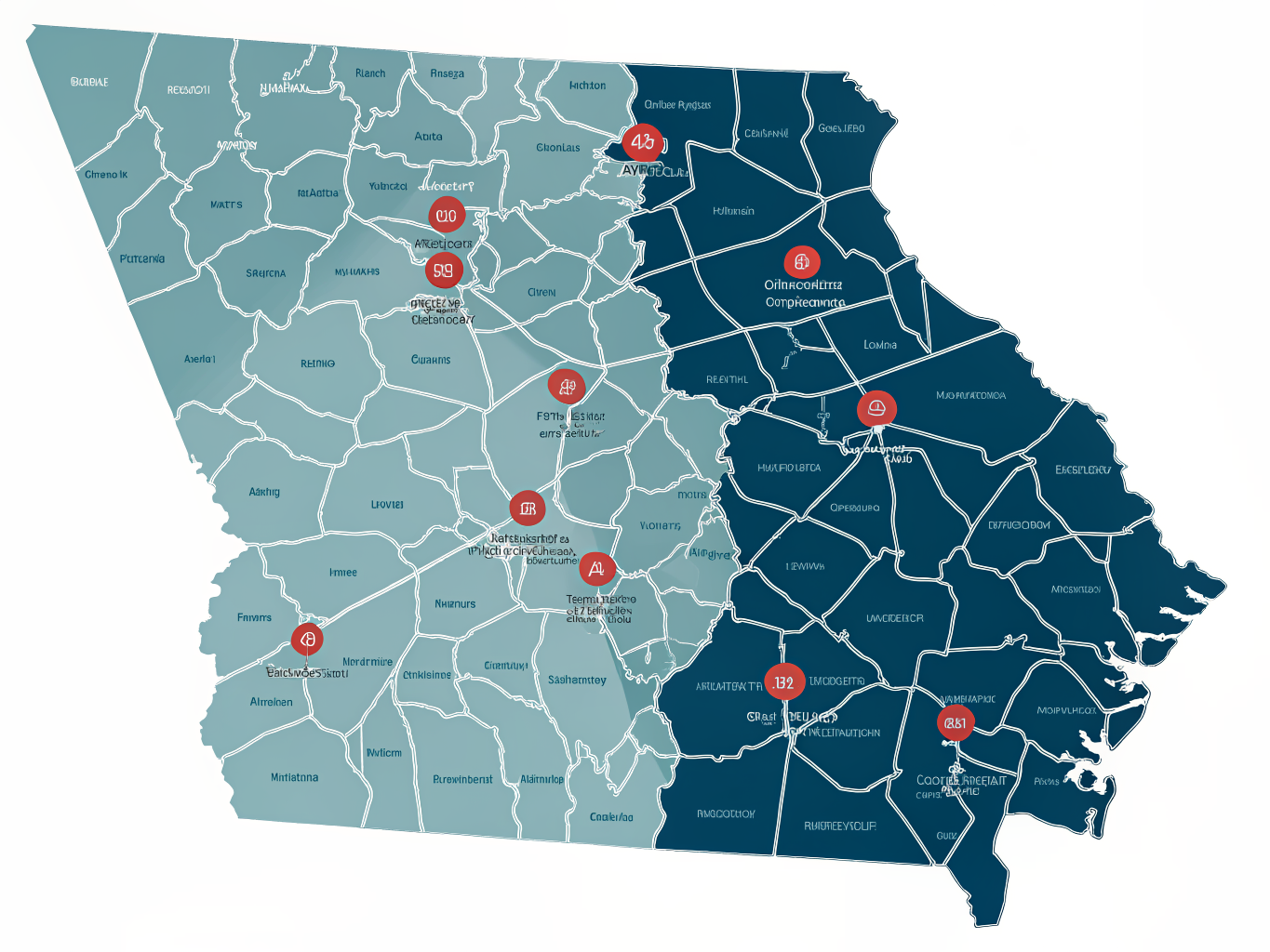 Norcross GA appliance repair service territory and dispatch map