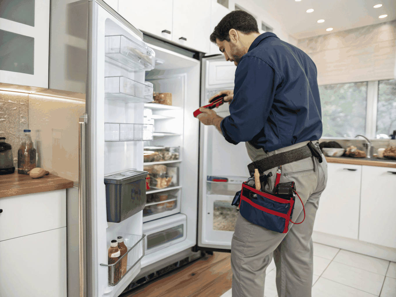 Skilled appliance technician at work repairing an appliance in Brookhaven, GA